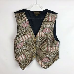 Vintage Bali Chic Beaded Boho Geometric Vest OS
